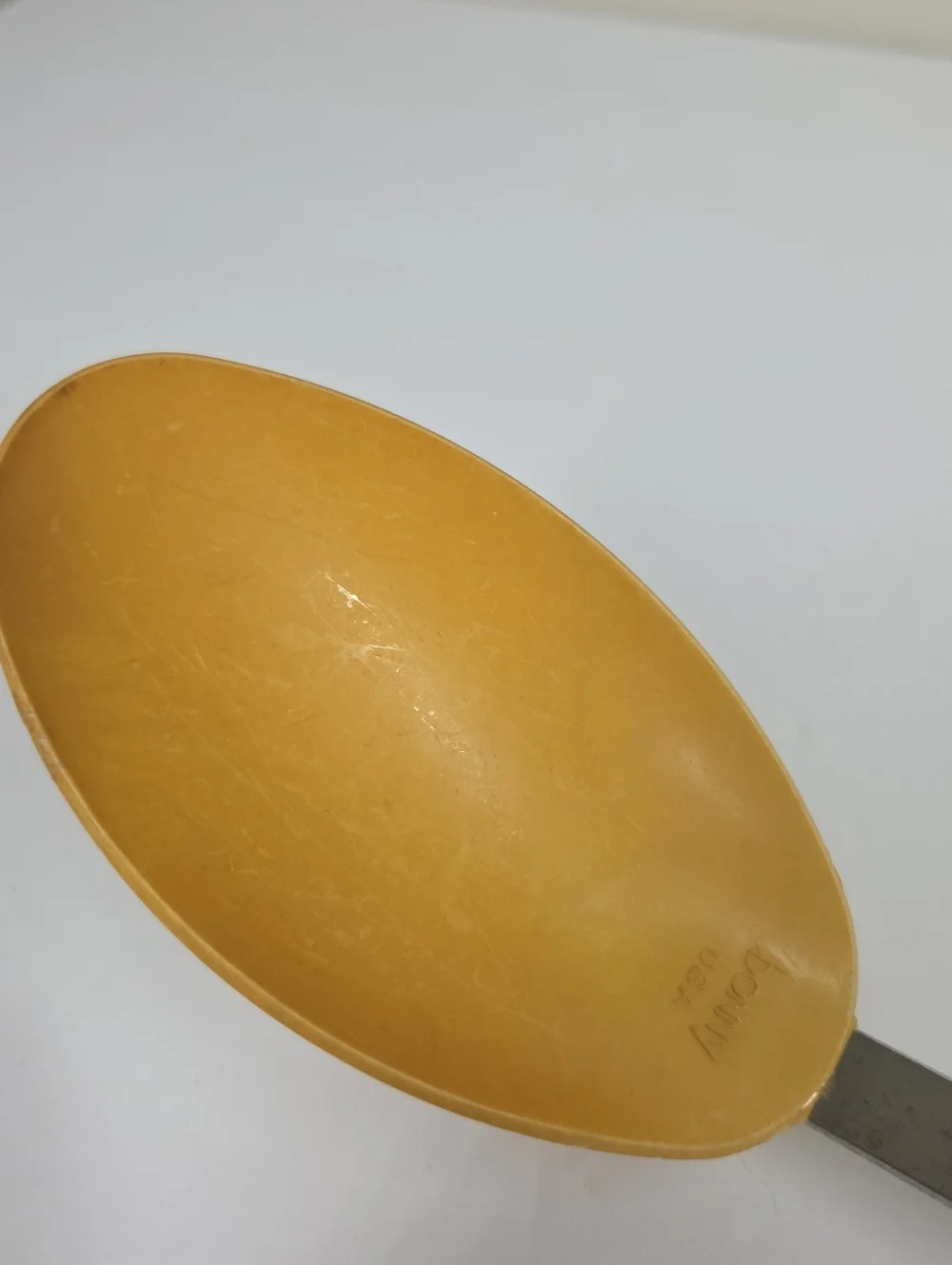 Vtg Bonny Nylon Serving Spoon Utensil Plastic Yellow Orange USA